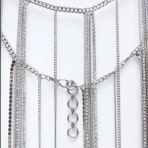 ZARA Limited Edition Jewel Body Chain Top - Picture 4 of 7